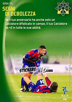 Sticker Segni di debolezza - Football Champions Italy 2004-2005 n. A46 - Wizards of The Coast
