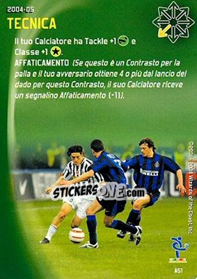 Sticker Tecnica - Football Champions Italy 2004-2005 n. A51 - Wizards of The Coast