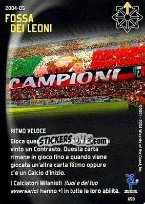 Sticker Fossa dei Leoni - Football Champions Italy 2004-2005 n. A59 - Wizards of The Coast