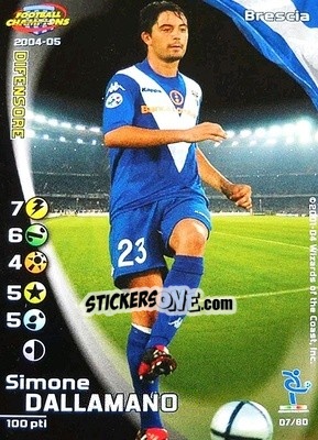 Sticker Simone Dallamano - Football Champions Italy 2004-2005 n. u7 - Wizards of The Coast
