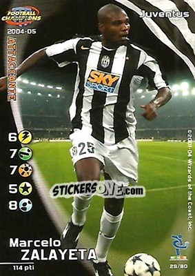 Sticker Marcelo Zalayeta - Football Champions Italy 2004-2005 n. u29 - Wizards of The Coast