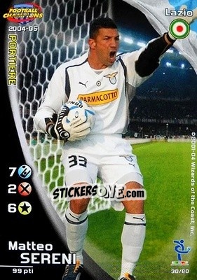Sticker Matteo Sereni - Football Champions Italy 2004-2005 n. u30 - Wizards of The Coast