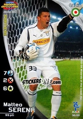 Sticker Matteo Sereni - Football Champions Italy 2004-2005 - Wizards of The Coast