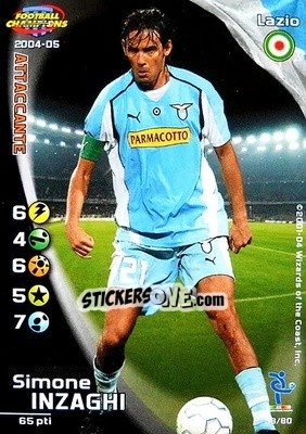 Sticker Simone Inzaghi - Football Champions Italy 2004-2005 n. u33 - Wizards of The Coast