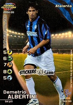 Figurina Demetrio Albertini - Football Champions Italy 2004-2005 - Wizards of The Coast