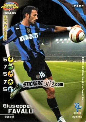 Sticker Giuseppe Favalli - Football Champions Italy 2004-2005 - Wizards of The Coast