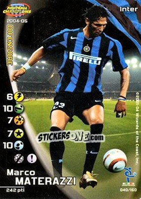 Figurina Marco Materazzi - Football Champions Italy 2004-2005 - Wizards of The Coast