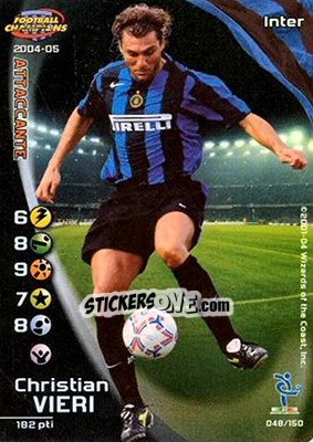 Sticker Christian Vieri - Football Champions Italy 2004-2005 n. 48 - Wizards of The Coast