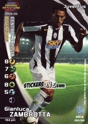 Cromo Gianluca Zambrotta - Football Champions Italy 2004-2005 - Wizards of The Coast