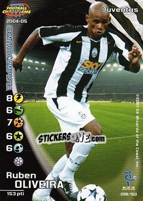 Sticker Ruben Oliveira - Football Champions Italy 2004-2005 n. 58 - Wizards of The Coast