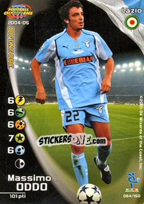 Sticker Massimo Oddo - Football Champions Italy 2004-2005 - Wizards of The Coast