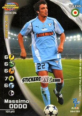 Sticker Massimo Oddo - Football Champions Italy 2004-2005 n. 64 - Wizards of The Coast