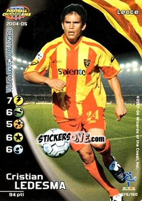 Figurina Cristian Ledesma - Football Champions Italy 2004-2005 - Wizards of The Coast