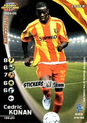 Sticker Cedric Konan - Football Champions Italy 2004-2005 n. 78 - Wizards of The Coast