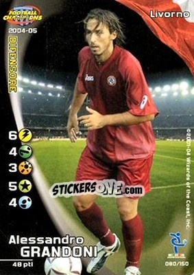 Sticker Alessandro Grandoni - Football Champions Italy 2004-2005 - Wizards of The Coast