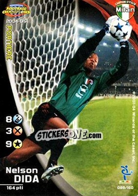 Sticker Nelson Dida - Football Champions Italy 2004-2005 n. 89 - Wizards of The Coast