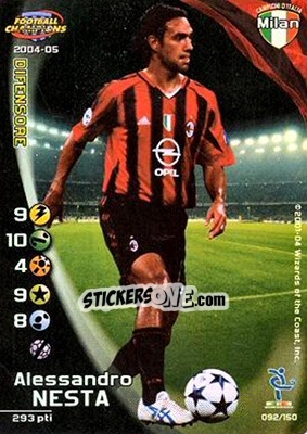 Sticker Alessandro Nesta - Football Champions Italy 2004-2005 n. 92 - Wizards of The Coast