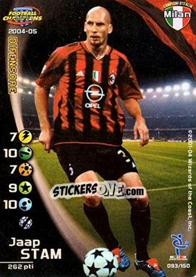 Sticker Jaap Stam - Football Champions Italy 2004-2005 - Wizards of The Coast