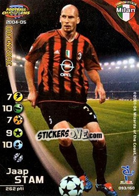 Figurina Jaap Stam - Football Champions Italy 2004-2005 - Wizards of The Coast