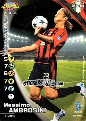 Figurina Massimo Ambrosini - Football Champions Italy 2004-2005 - Wizards of The Coast