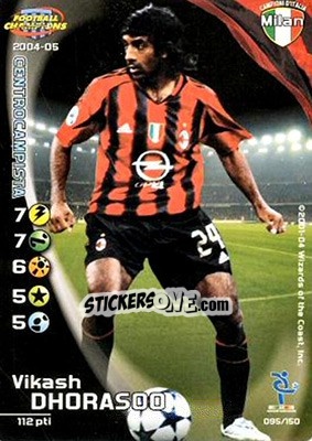 Sticker Vikash Dhorasoo - Football Champions Italy 2004-2005 n. 95 - Wizards of The Coast