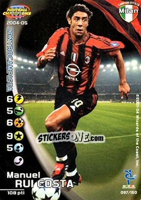 Sticker Manuel Rui Costa - Football Champions Italy 2004-2005 n. 97 - Wizards of The Coast