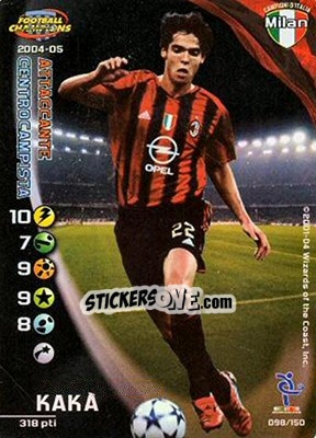 Sticker Ricardo Kakà - Football Champions Italy 2004-2005 n. 98 - Wizards of The Coast