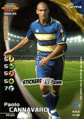 Figurina Paolo Cannavaro - Football Champions Italy 2004-2005 - Wizards of The Coast