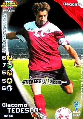 Sticker Giacomo Tedesco - Football Champions Italy 2004-2005 n. u63 - Wizards of The Coast