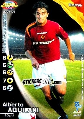 Sticker Alberto Aquilani - Football Champions Italy 2004-2005 n. u66 - Wizards of The Coast