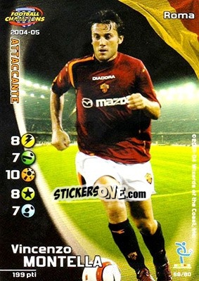 Figurina Vincenzo Montella - Football Champions Italy 2004-2005 - Wizards of The Coast