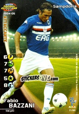 Sticker Fabio Bazzani - Football Champions Italy 2004-2005 n. u71 - Wizards of The Coast