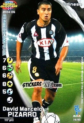 Sticker David Marcelo Pizarro - Football Champions Italy 2004-2005 - Wizards of The Coast