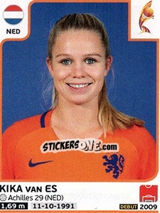 Figurina Kika van Es - Women's Euro 2017 The Netherlands n. 20 - Panini