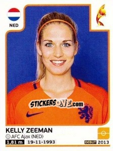 Sticker Kelly Zeeman - Women's Euro 2017 The Netherlands - Panini