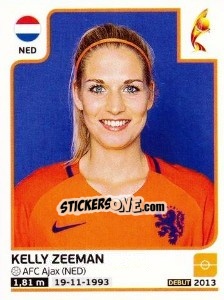 Sticker Kelly Zeeman - Women's Euro 2017 The Netherlands n. 24 - Panini