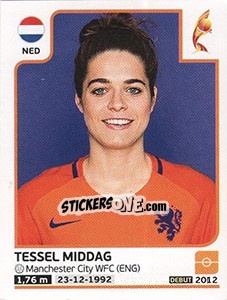 Sticker Tessel Middag - Women's Euro 2017 The Netherlands n. 26 - Panini