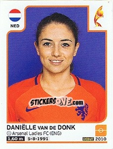 Cromo Daniëlle van de Donk - Women's Euro 2017 The Netherlands - Panini