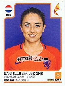 Sticker Daniëlle van de Donk - Women's Euro 2017 The Netherlands n. 27 - Panini