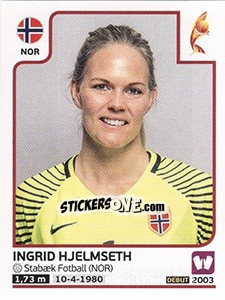 Sticker Ingrid Hjelmseth - Women's Euro 2017 The Netherlands n. 37 - Panini