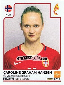 Sticker Caroline Graham Hansen - Women's Euro 2017 The Netherlands - Panini