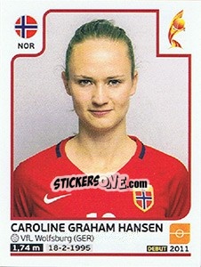 Sticker Caroline Graham Hansen - Women's Euro 2017 The Netherlands n. 49 - Panini