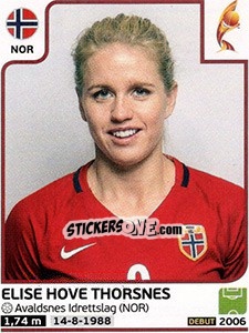Sticker Elise Hove Thorsnes - Women's Euro 2017 The Netherlands n. 51 - Panini