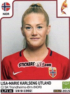 Sticker Lisa-Marie Karlseng Utland - Women's Euro 2017 The Netherlands n. 52 - Panini