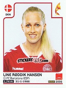 Figurina Line Roddik Hansen - Women's Euro 2017 The Netherlands n. 59 - Panini