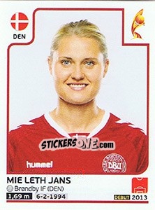 Figurina Mie Leth Jans - Women's Euro 2017 The Netherlands - Panini