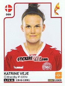 Sticker Katrine Veje - Women's Euro 2017 The Netherlands n. 69 - Panini