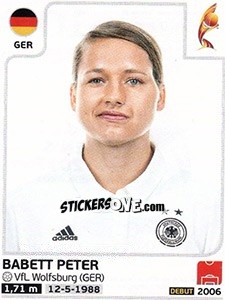 Sticker Babett Peter - Women's Euro 2017 The Netherlands n. 100 - Panini
