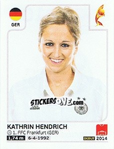 Figurina Kathrin Hendrich - Women's Euro 2017 The Netherlands n. 102 - Panini
