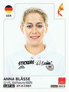 Sticker Anna Blässe - Women's Euro 2017 The Netherlands - Panini